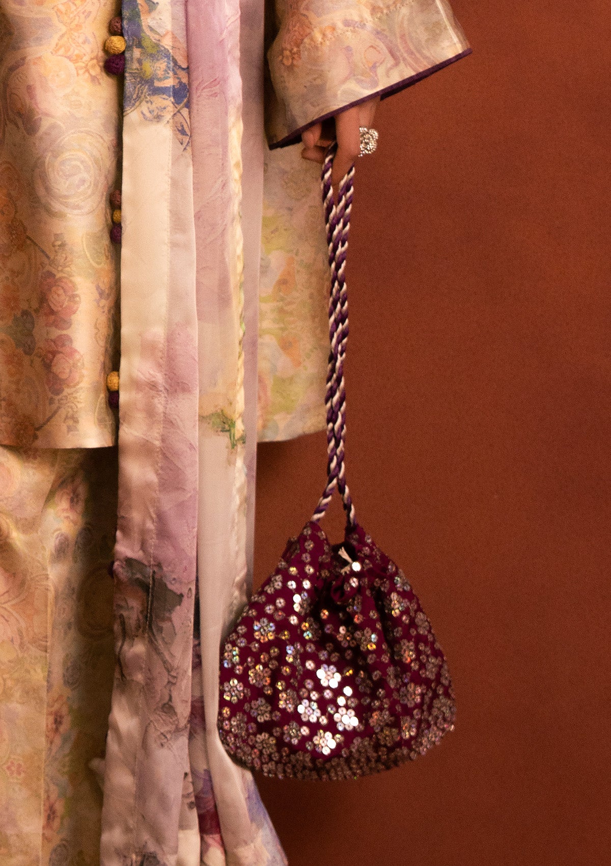 MISS AIK - RTW '25 D2 - MAGENTA SEQUIN POTLI