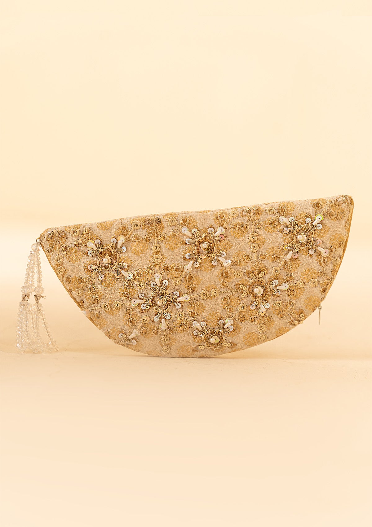 WEDDING FESTIVE ’23 VOL. 2 - BEIGE JAMAWAAR CLUTCH
