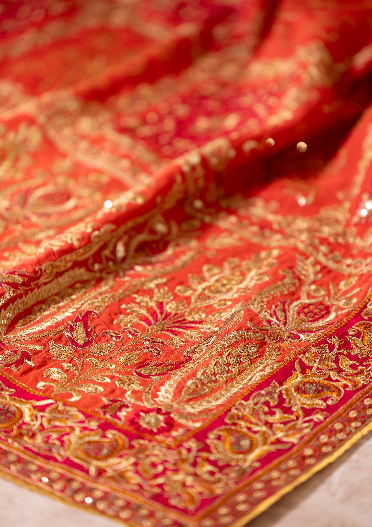 WEDDING FESTIVE ’26 VOL. 1 - CORAL MEDIUM SILK SHAWL