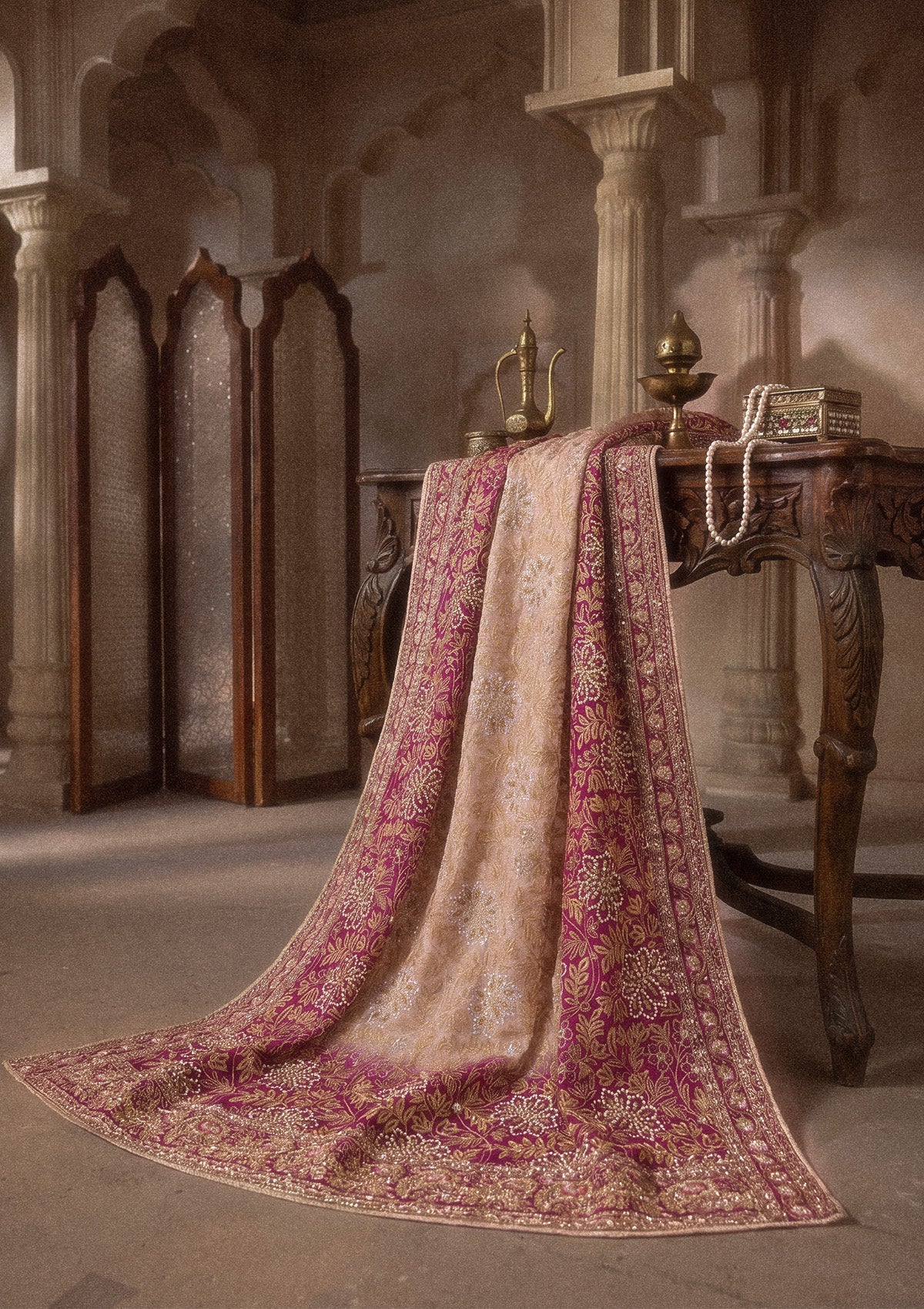Shawl - Plum and Pink Medium Silk WDB26