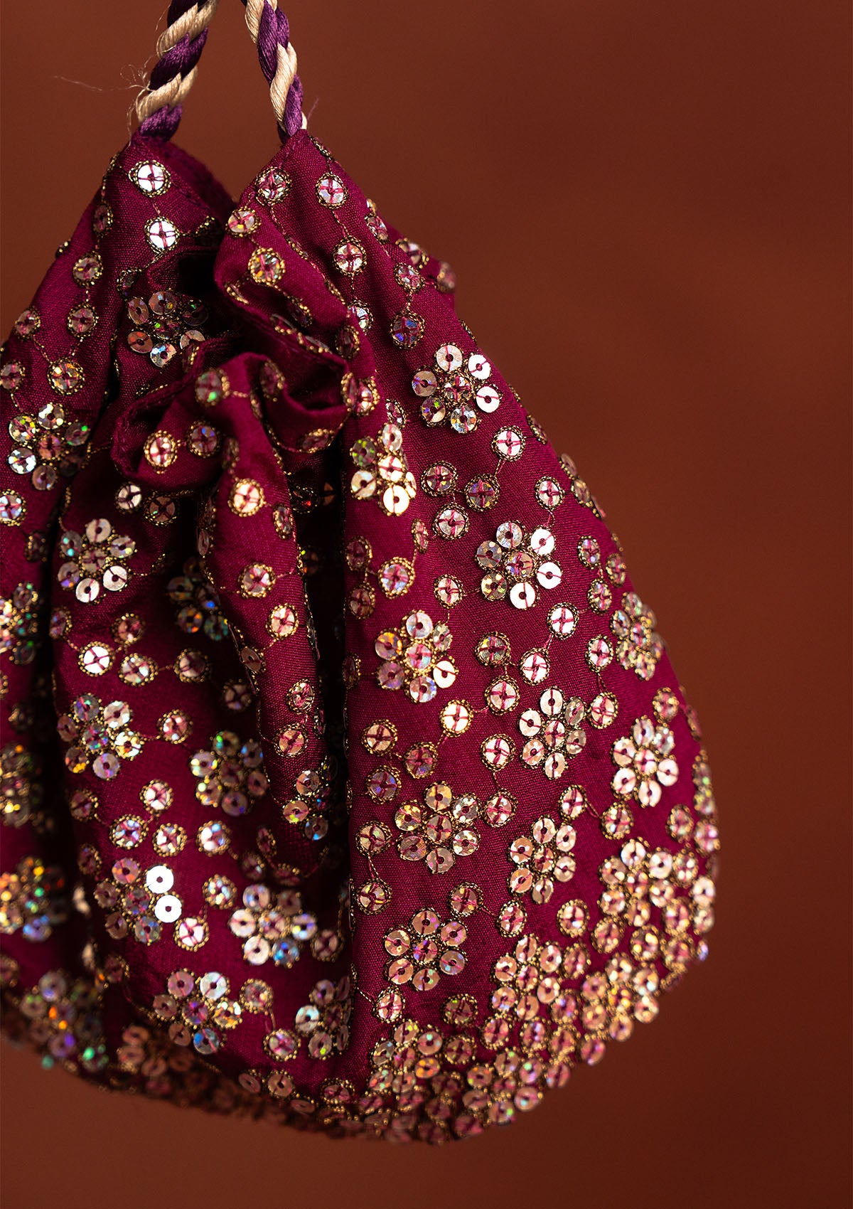 MISS AIK - RTW '25 D2 - MAGENTA SEQUIN POTLI
