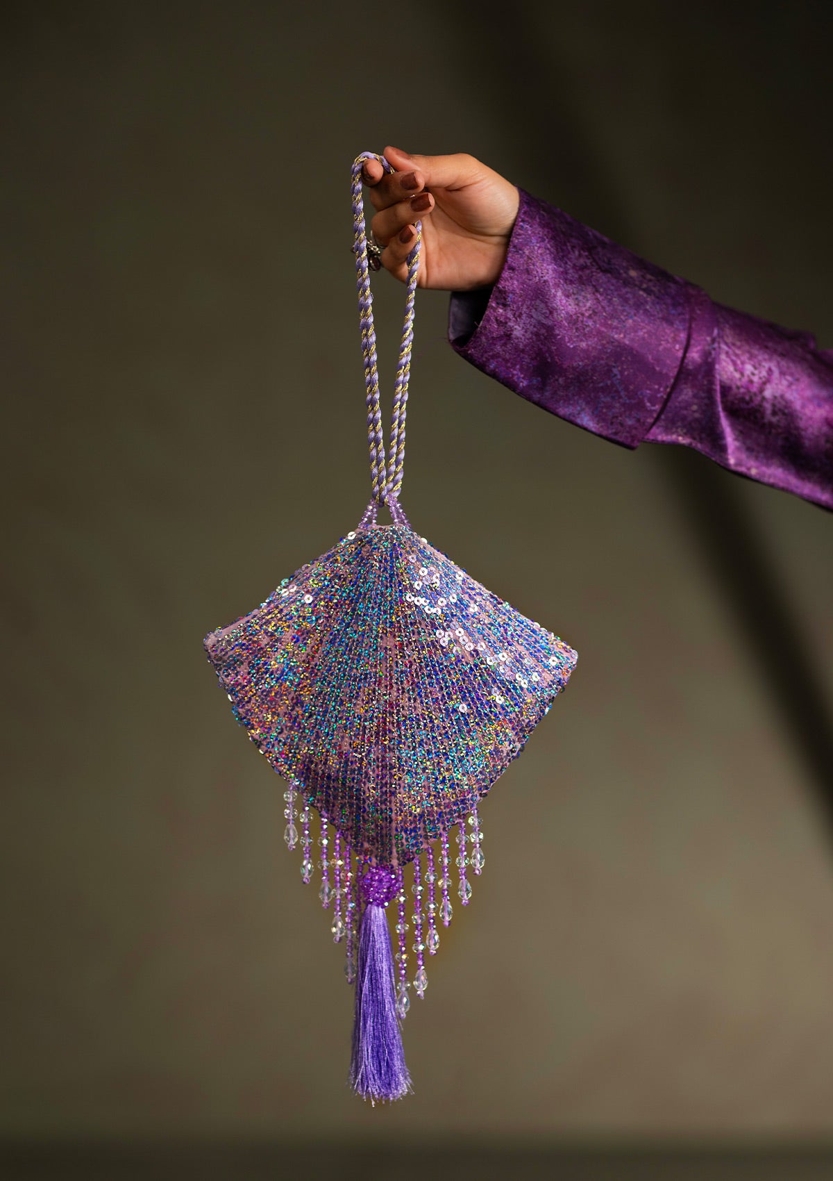 MISS AIK - RTW '25 D1 - LILAC SEQUIN BAG