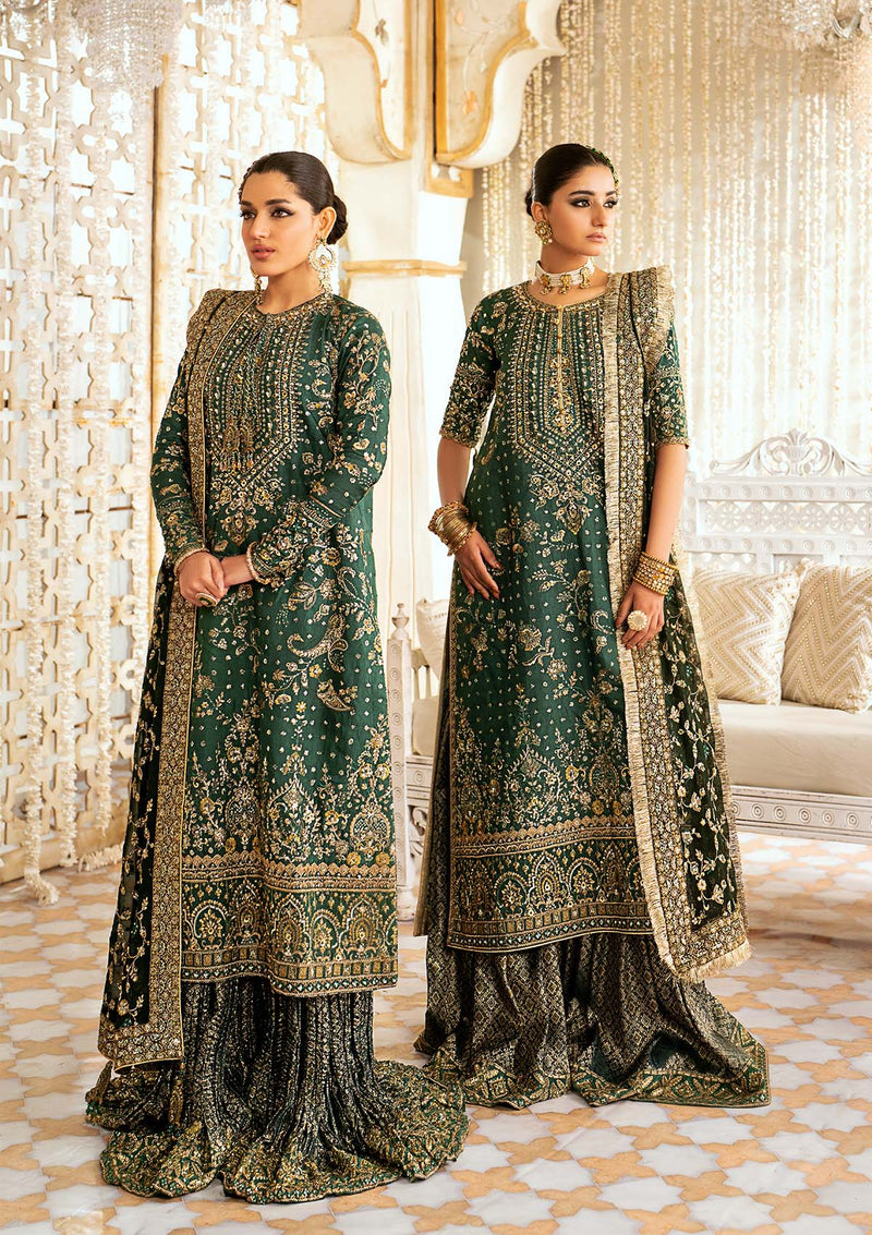 AIK Atelier Unstitched Embroidered Kataan Silk 3 Piece Suit AIK26UAW D-05 - Wedding Collection