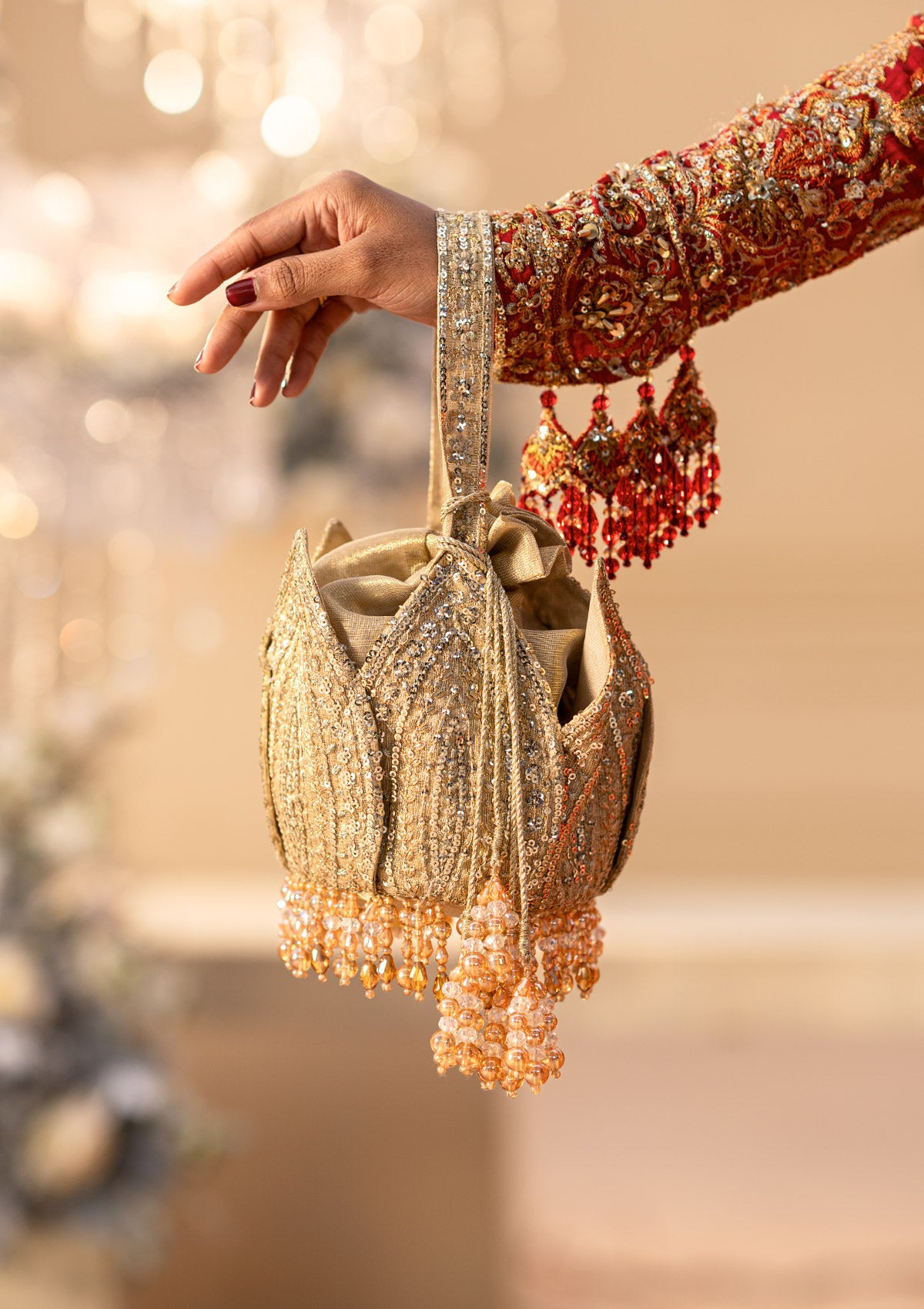 WEDDING FESTIVE '25 - VOL .1 - GOLDEN TISSUE POTLI