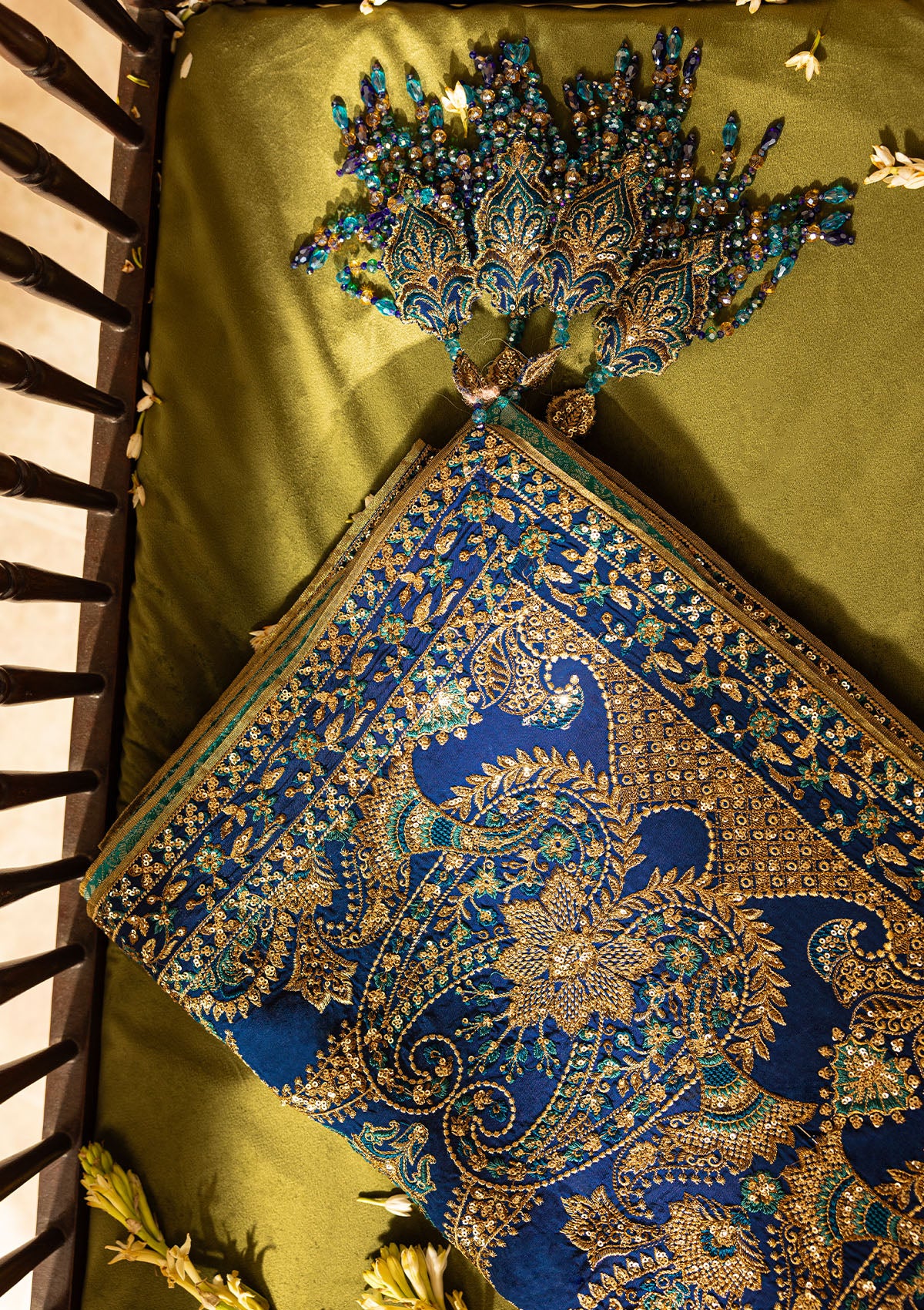 WEDDING FESTIVE ’26 VOL. 1 - ROYAL BLUE MEDIUM SILK SHAWL